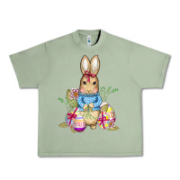 Oil Green easter bunny and eggs Urban Heavy Tee - AdoDesignShop