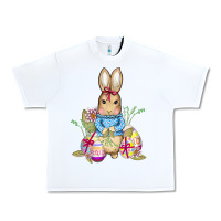White easter bunny and eggs Urban Heavy Tee - AdoDesignShop