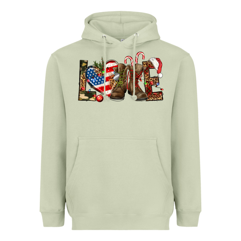 Army Christmas Love 4th Of July Heavyweight Hoodie by HowdyJamesFarm | Teevron