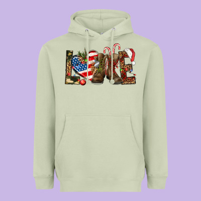 Army Christmas Love 4th Of July Heavyweight Hoodie Designed By Howdyjamesfarm