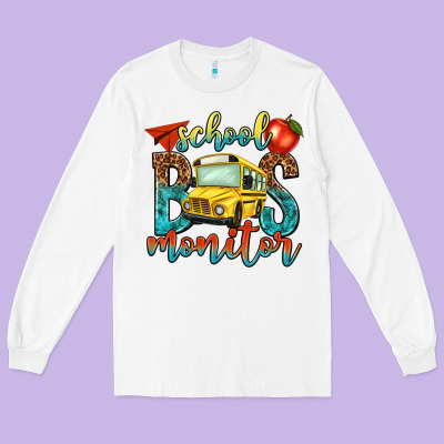 School Bus Monitor Long Sleeve Tee Designed By Nancycooperartshop