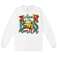 White school bus monitor Long Sleeve Tee - NancyCooperArtShop