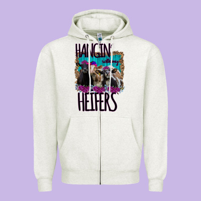 Hangin With My Heifers Zipper Hoodie Designed By Bettercallsaul