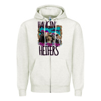Oatmeal Heather Hangin With My Heifers Zipper Hoodie - Bettercallsaul