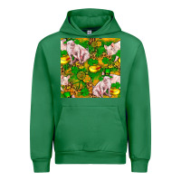 Emerald St. Patrick's Day Pig And Candy Pot Of Gold Urban Hoodie - FaDigitalArtStudio