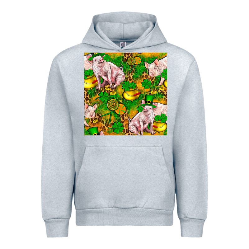 St. Patrick's Day Pig And Candy Pot Of Gold Urban Hoodie by FaDigitalArtStudio | Teevron