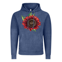 Vintage Denim procut red sunflower Vintage Hoodie - LillyAllenDesigns