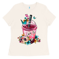 Mexican Day Of The Dead Skulls Coffee Cup Ladies Tee | Teevron
