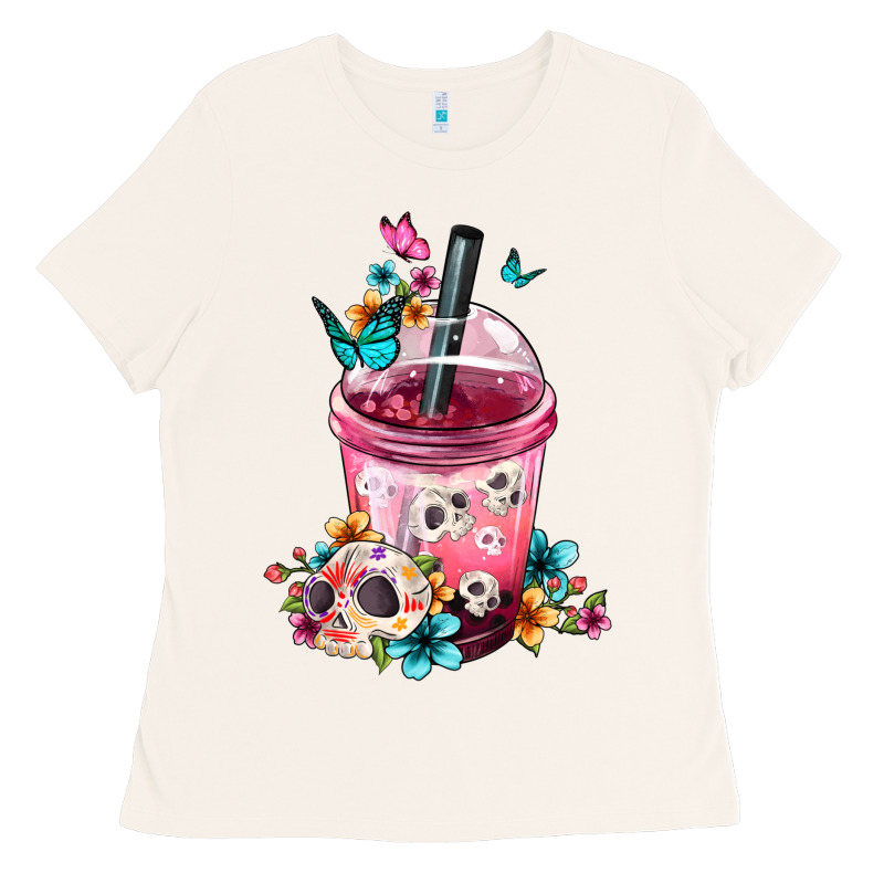 Mexican Day Of The Dead Skulls Coffee Cup Ladies Tee by FaDigitalArtStudio | Teevron