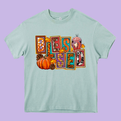 Blessed Thanksgiving Heavy Core Tee Designed By Fadigitalartstudio