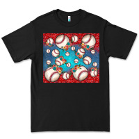 Black baseball paisley and jean pattern Premium Tee - JahusDesignShop