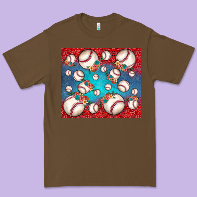 Baseball Paisley And Jean Pattern Premium Tee Designed By Jahusdesignshop