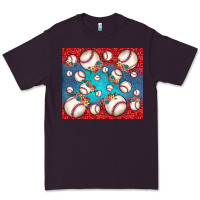 Plum baseball paisley and jean pattern Premium Tee - JahusDesignShop