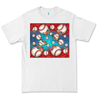 White baseball paisley and jean pattern Premium Tee - JahusDesignShop