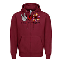 Burgundy Peace Love Sunshine Sunflower Zipper Hoodie - Bettercallsaul