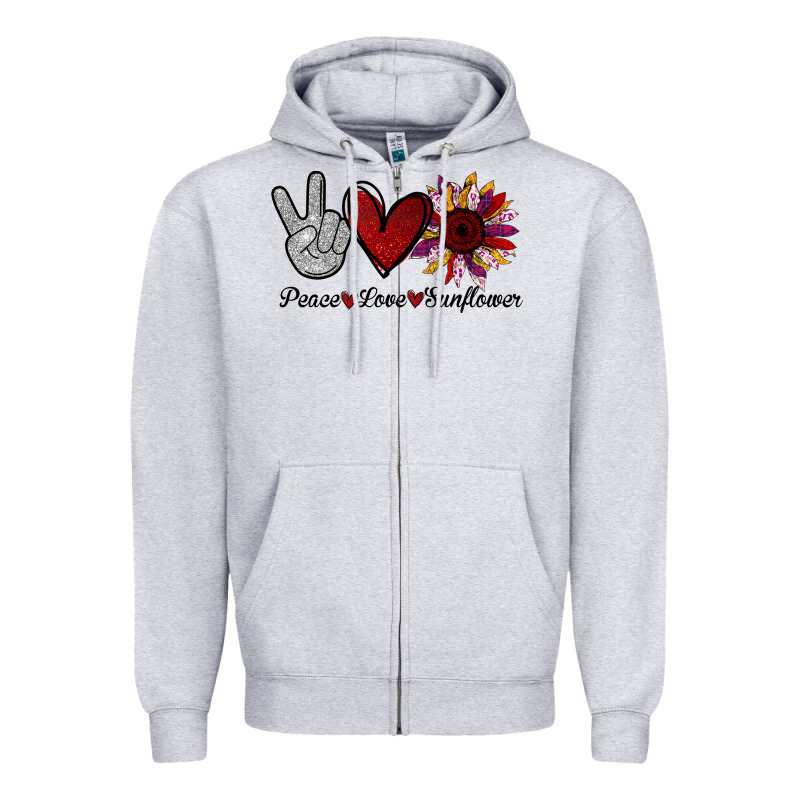 Peace Love Sunshine Sunflower Zipper Hoodie by Bettercallsaul | Teevron