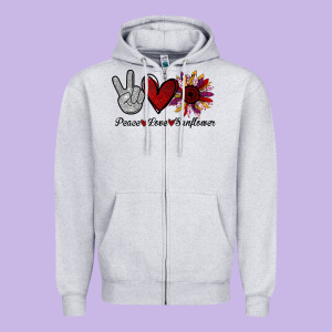 Peace Love Sunshine Sunflower Zipper Hoodie Designed By Bettercallsaul