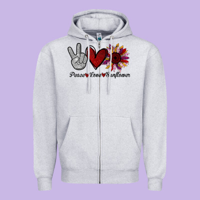 Peace Love Sunshine Sunflower Zipper Hoodie Designed By Bettercallsaul