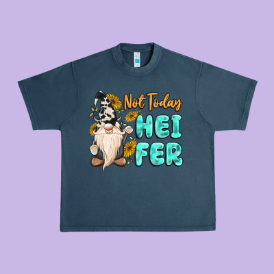 Not Today Heifer Cow Gnome Urban Heavy Tee Designed By Maliassmallbusiness