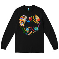 Black teacher heart custom Long Sleeve Tee - NancyCooperArtShop