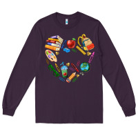 Plum teacher heart custom Long Sleeve Tee - NancyCooperArtShop