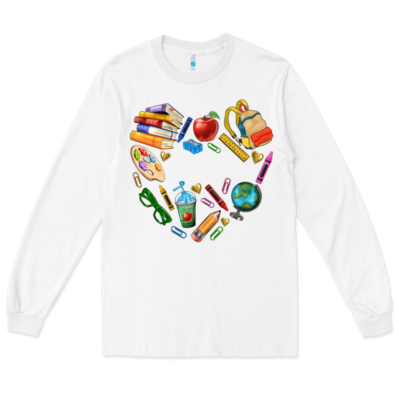 Teacher Heart Custom Long Sleeve Tee by NancyCooperArtShop | Teevron