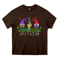 Chocolate Brown autism Gnome Heavy Core Tee - CowhideDigitalArt