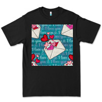 Black valentines day envelope with hearts Premium Tee - BundleAndBundleShop