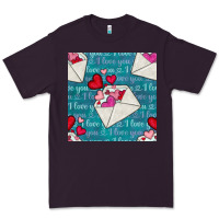 Plum valentines day envelope with hearts Premium Tee - BundleAndBundleShop