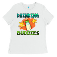 White drinking buddies with baby bottle Ladies Tee - HRA Design Shop