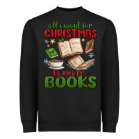 Black all i want for christmas is more books Heavyweight Sweatshirt - MaliasSmallBusiness