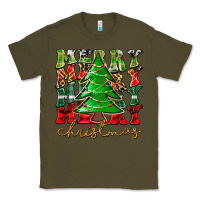 Army Green Merry Christmas Tree Classic Tee - CowhideDigitalArt