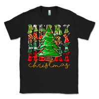 Black Merry Christmas Tree Classic Tee - CowhideDigitalArt