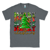 Charcoal Heather Merry Christmas Tree Classic Tee - CowhideDigitalArt