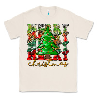 Natural Merry Christmas Tree Classic Tee - CowhideDigitalArt