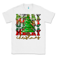 White Merry Christmas Tree Classic Tee - CowhideDigitalArt