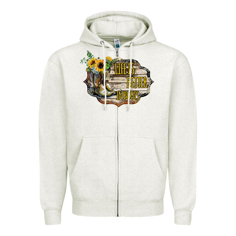 Life Is Better In Boots Zipper Hoodie by Bettercallsaul | Teevron