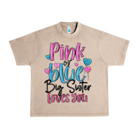 French Oak pink or blue big sister loves you Urban Heavy Tee - MaliasSmallBusiness