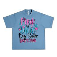 Pebble Blue pink or blue big sister loves you Urban Heavy Tee - MaliasSmallBusiness