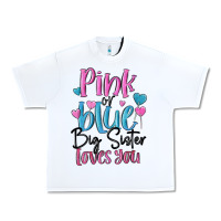 White pink or blue big sister loves you Urban Heavy Tee - MaliasSmallBusiness