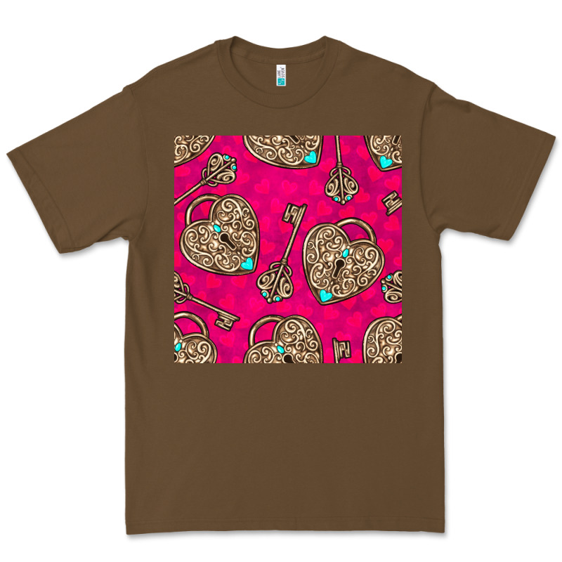 Valentines Day Lock And Key Seamless Pattern Premium Tee by BundleAndBundleShop | Teevron