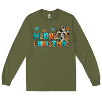 Army Green western merry christmas Long Sleeve Tee - MaliasSmallBusiness