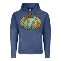 Vintage Denim blue plaid autumn pumpkin Vintage Hoodie - Jasminsmagicworld