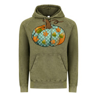 Vintage Olive blue plaid autumn pumpkin Vintage Hoodie - Jasminsmagicworld