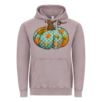 Vintage Zinc blue plaid autumn pumpkin Vintage Hoodie - Jasminsmagicworld