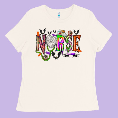 Nurse Halloween Ladies Tee Designed By Racoondesign