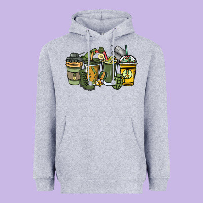 Army Coffee Cups 4th Of July Heavyweight Hoodie Designed By Howdyjamesfarm