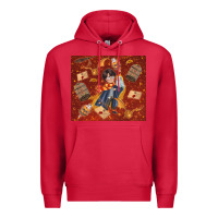 Cardinal wizard boy with magic items Premium Hoodie - TumblerDesignByShophia