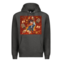Charcoal Heather wizard boy with magic items Premium Hoodie - TumblerDesignByShophia