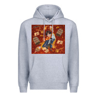Heather Grey wizard boy with magic items Premium Hoodie - TumblerDesignByShophia
